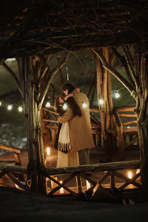 proposal photographer hiding to capture a planned surprise proposal