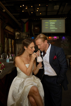 getting married in Queens NYC newlyweds LIC engagement photoshoot