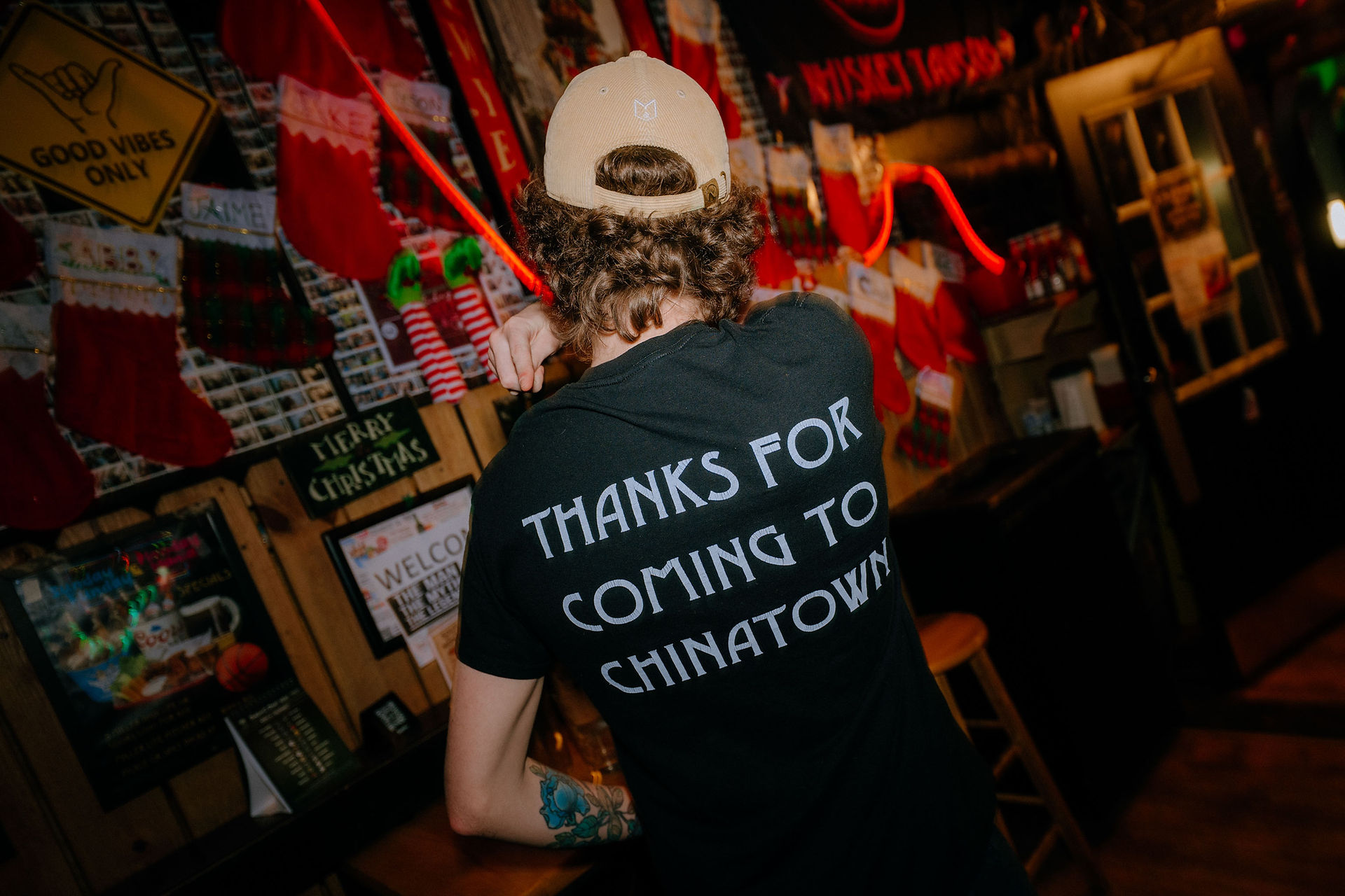 tshirt thanks for coming to chinatown bag funny candid nyc wedding photo