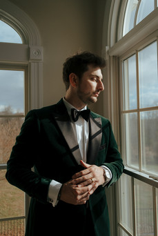 Candid documentary film photographer NYC groom getting ready wedding morning