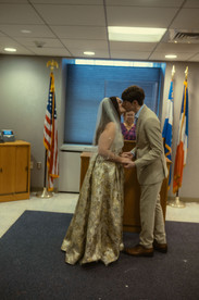 Queens City Clerk wedding couple at Borough Hall documentary photographer NYC
