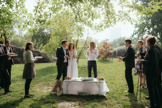 nyc micro wedding guests outdoor elopement by All The Feels