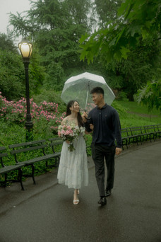 nyc rain couple session crosswalk reflections film All The Feels