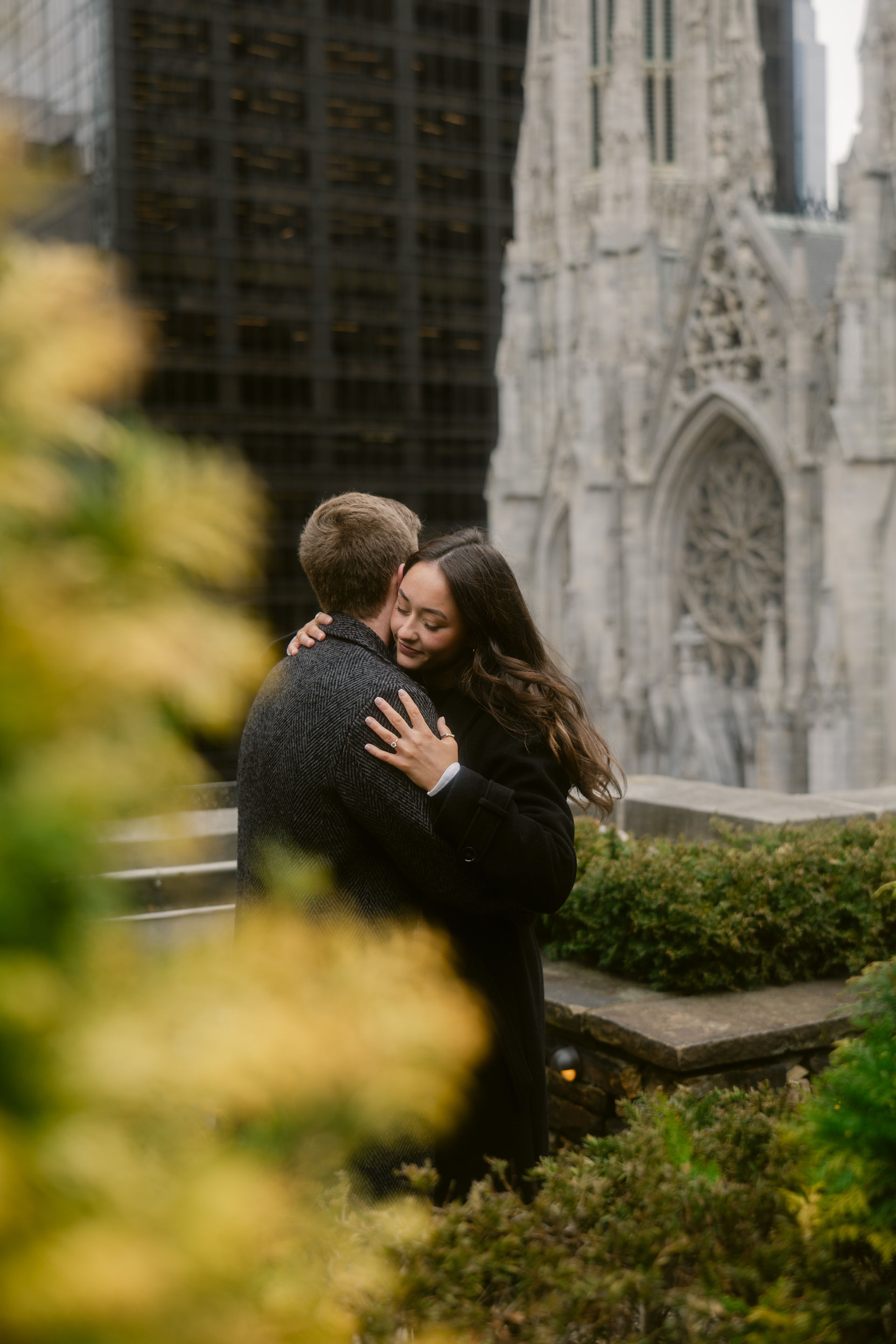 golden hour couple portraits above Fifth Avenue at 620 Loft & Garden