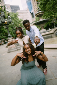 nyc elopement ceremony family city hall park candid