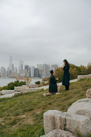 governors island proposal at Outlook Hill with Statue of Liberty view