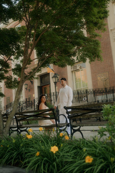St George Staten Island courthouse columns engagement photos candid romantic photographer NYC