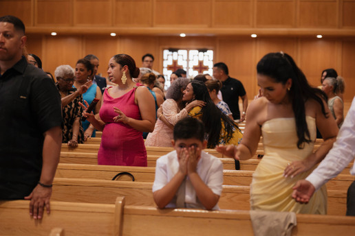 Candid cinematic Catholic wedding mass in NYC