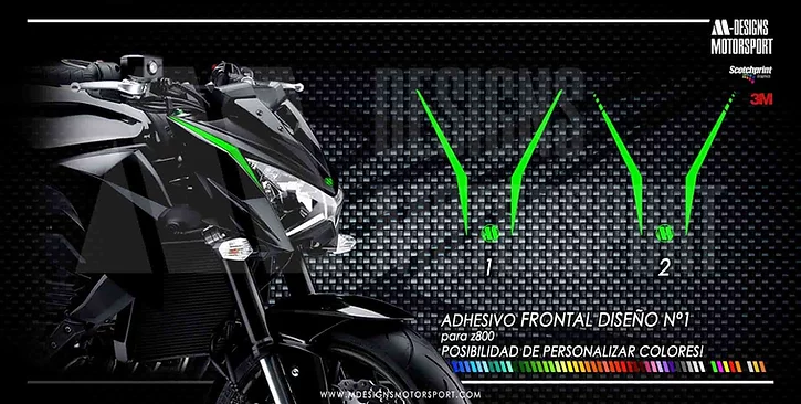Frontaufklebersatz Z800 Design Nr. 1