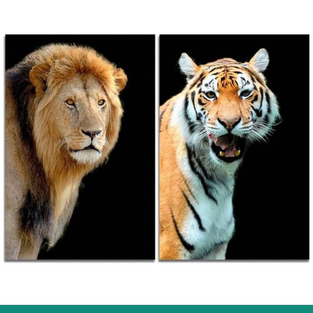 Conjunto de 2 Telas Decorativas Animais Selvagens