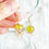 サムネイル： Yellow Planet Venus Earrings - Yellow and Pink Orb with Star Drop