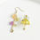 섬네일: Yellow Umbrella with Bow Tie Rainbow Stones Mismatch Drop Earrings