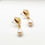 サムネイル： Baroque Pearl and Gold Heart Earrings