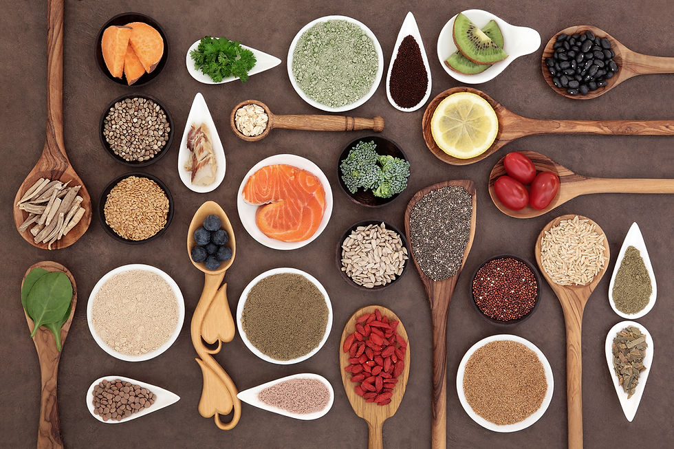 Blandade hälsosamma ingredienser