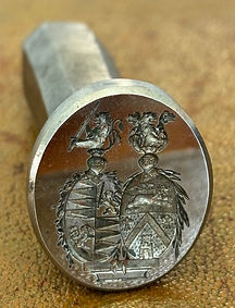 Antique wax seal of the German families Egger- and Zallinger.