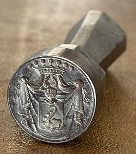 Siegelstempel mit wappen der Freiherren von Fechenbach.