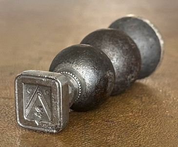 Hibon Lafresnoye arms on a seal stamp made from bullets.