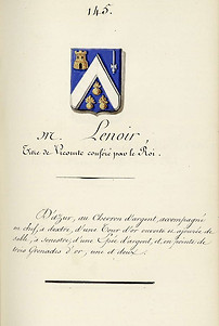 Registration of Mr. Lenoir’s coat of arms.