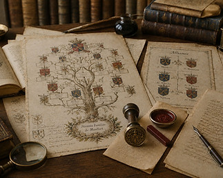 Antiquite. Collection de cachets anciens. Genealogie. Familles nobles.