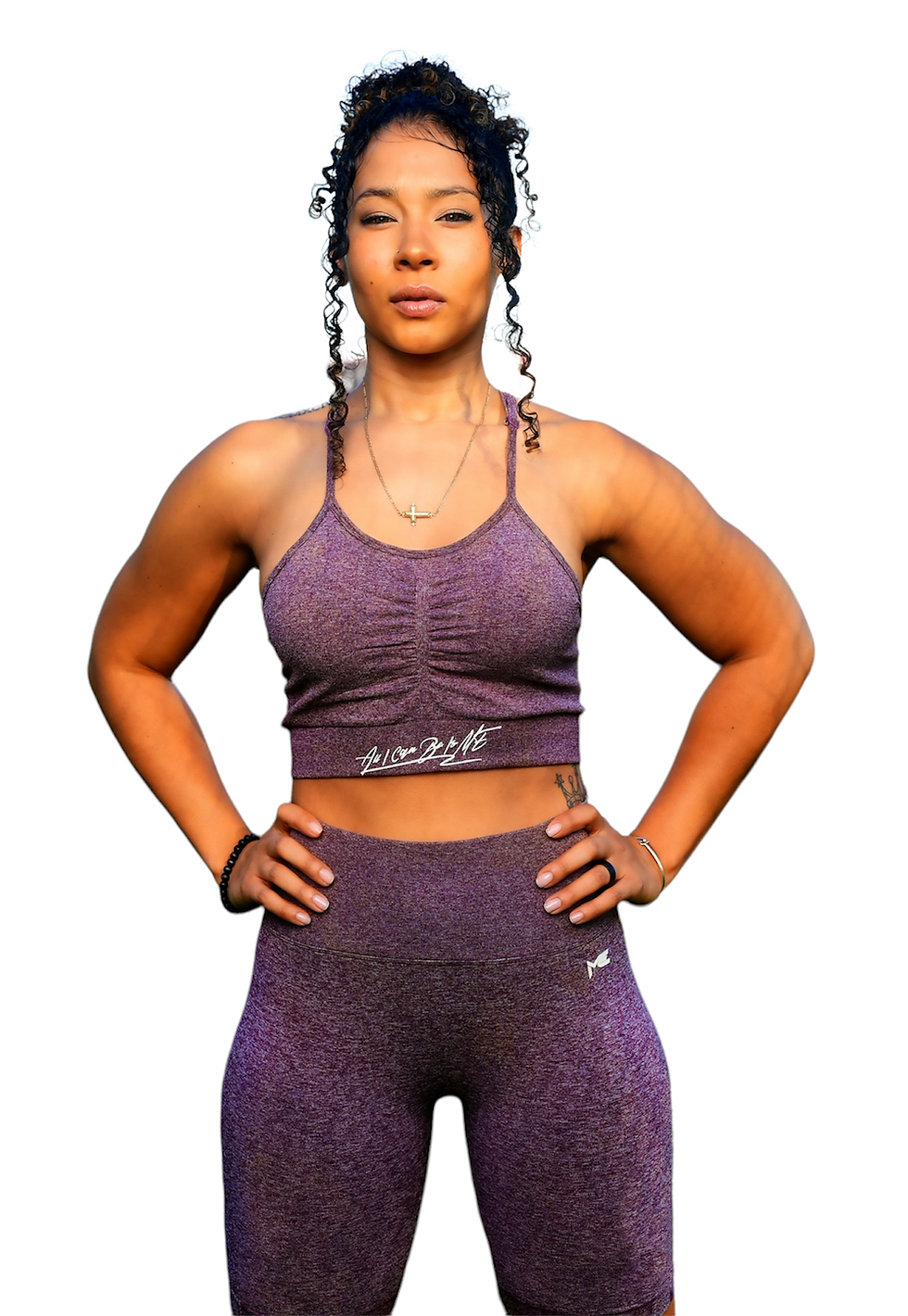 Purple Plum Two Piece Sportsbra And Leggings shorts
