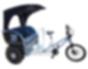 An eco-friendly Rickshaw Hiring pedicab, available for individual hire, tours, and advertising in London