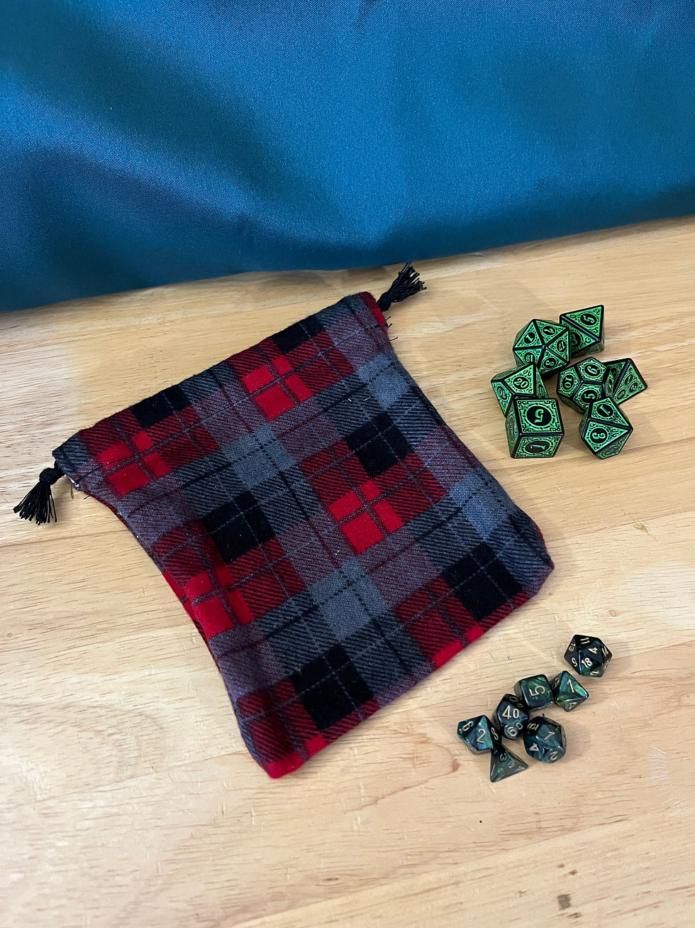Red Plaid Medium Dice Bag