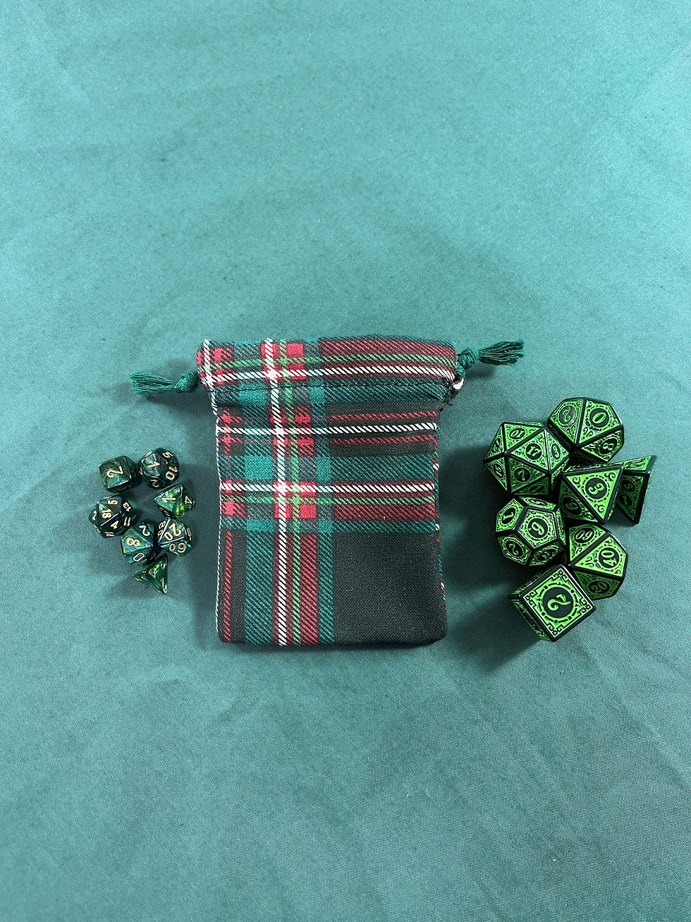 Green Red Plaid Small Dice Bag