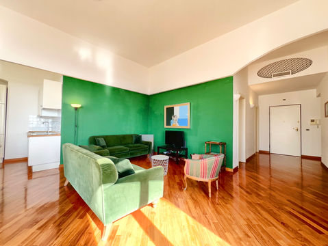 Living room of a flat in the former Grand Hotel Miramare, Genoa.
