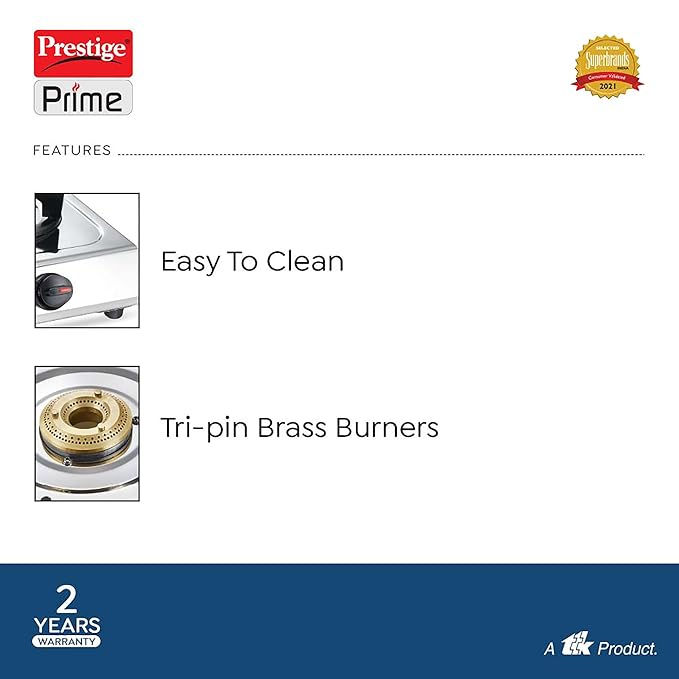 Prestige Prime 2 Burners Gas Stove