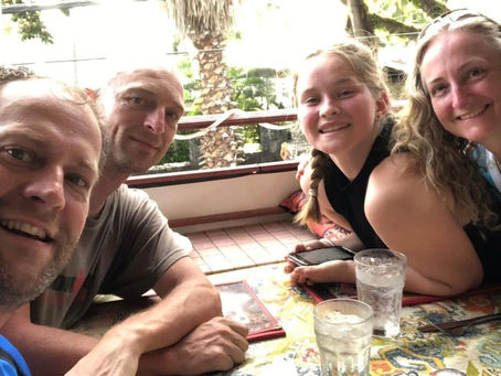 enjoying lunch on Ali'i Drive