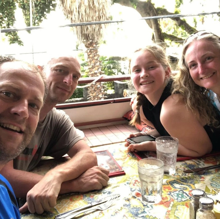 enjoying lunch on Ali'i Drive
