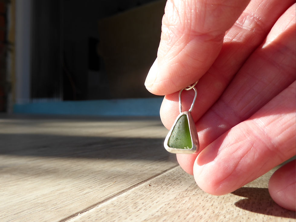 Thumbnail: Vitamin Sea - green sea glass pendant
