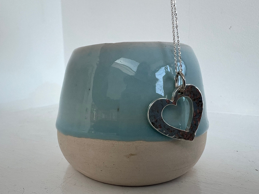 Thumbnail: Hammered fine silver heart - lovely chunky design