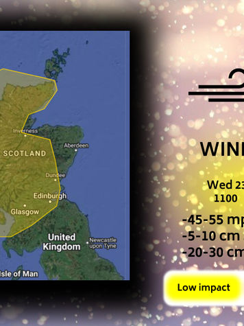 Yellow weather impact issued 🌬️WIND🌬️and ❄️Snow❄️
23/02/22 1100- 24/02/22 1200