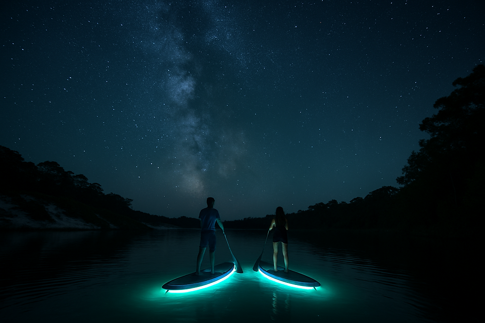 nighttime glow paddle boarding in 30a