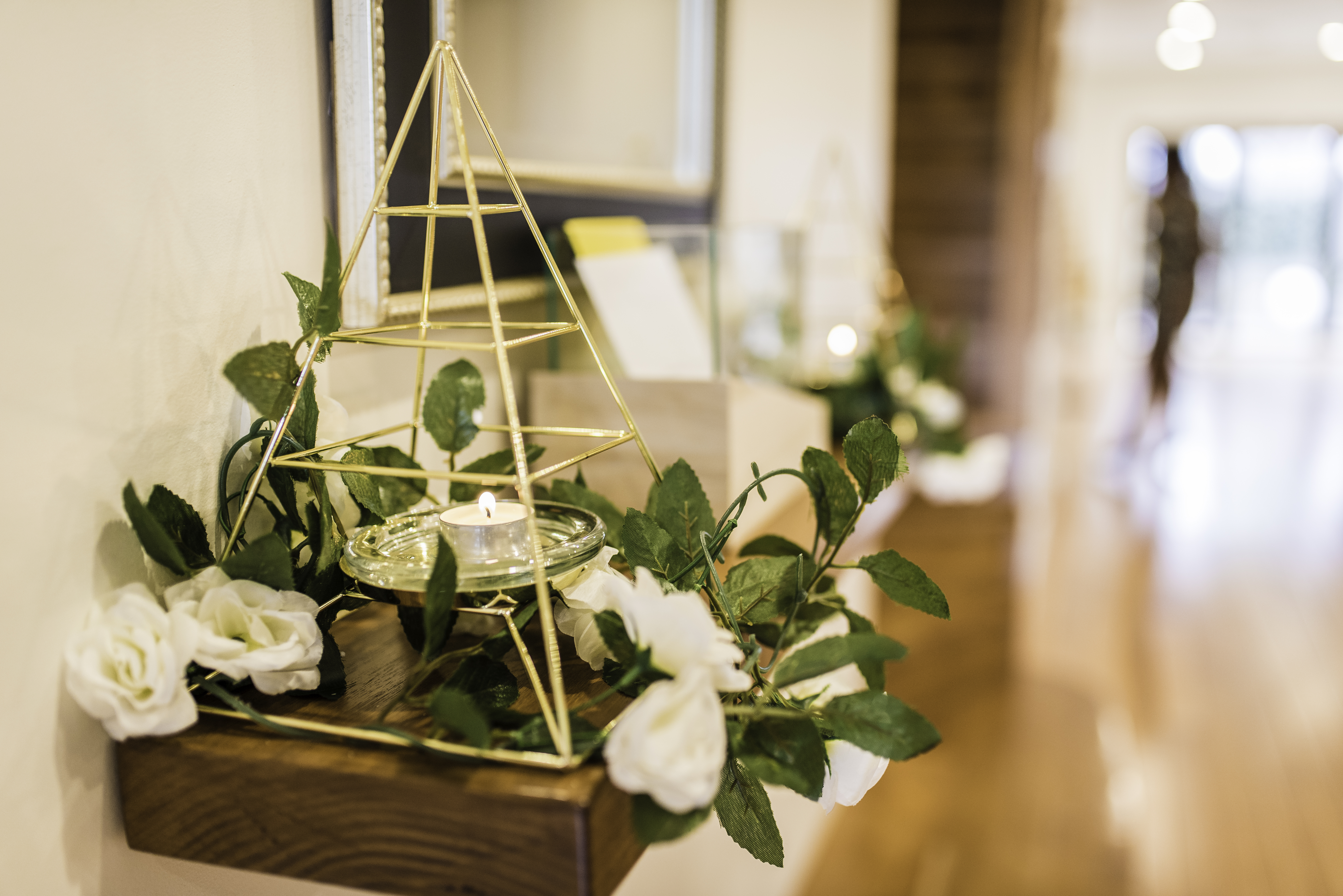 Gold Pyramid Candle Decor