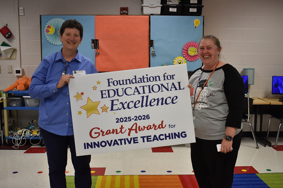 Foundation Board Member Dr. Christine Gray and Grant Honoree, Rebecca Himes, of Red Cedar Elementary School