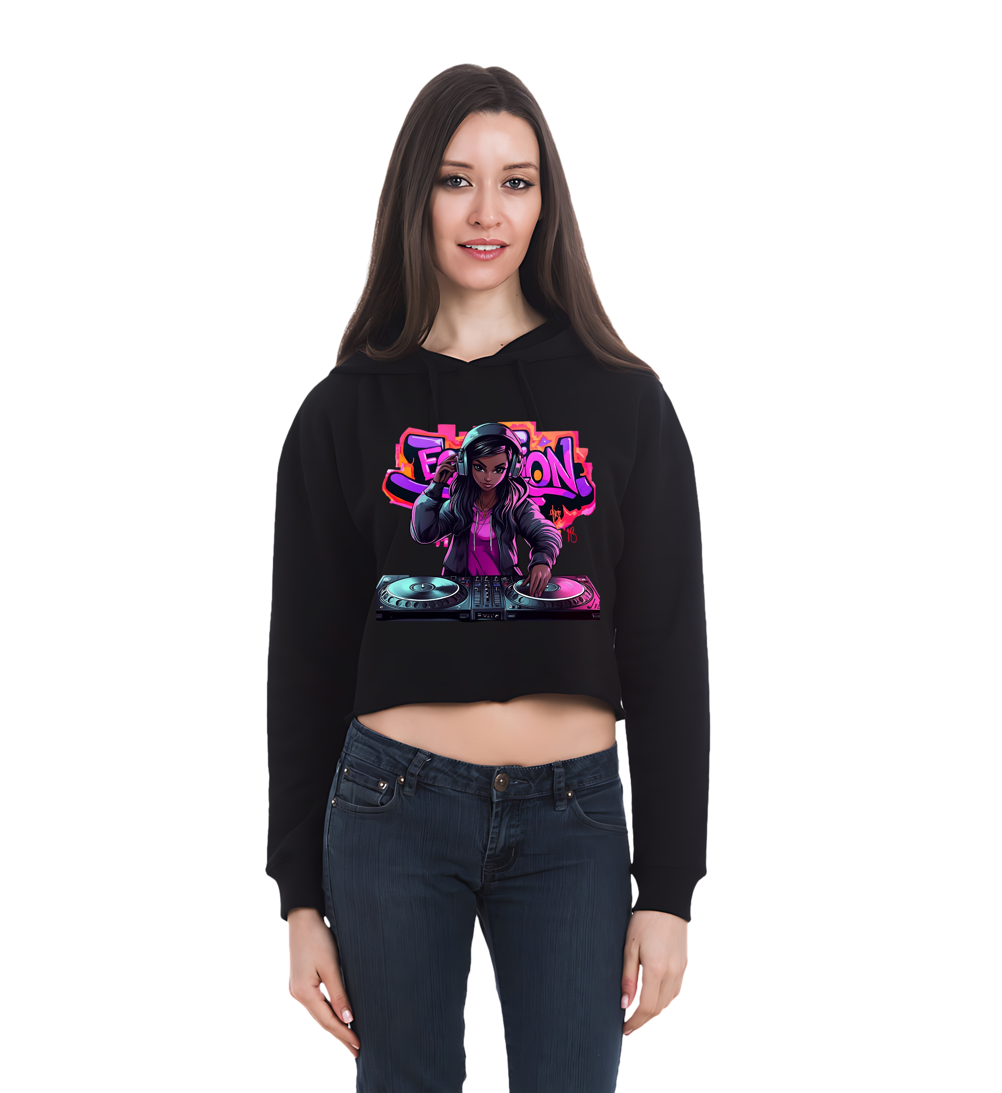 EQUATION FEMALE DJ03 CROP TOP HOODIES