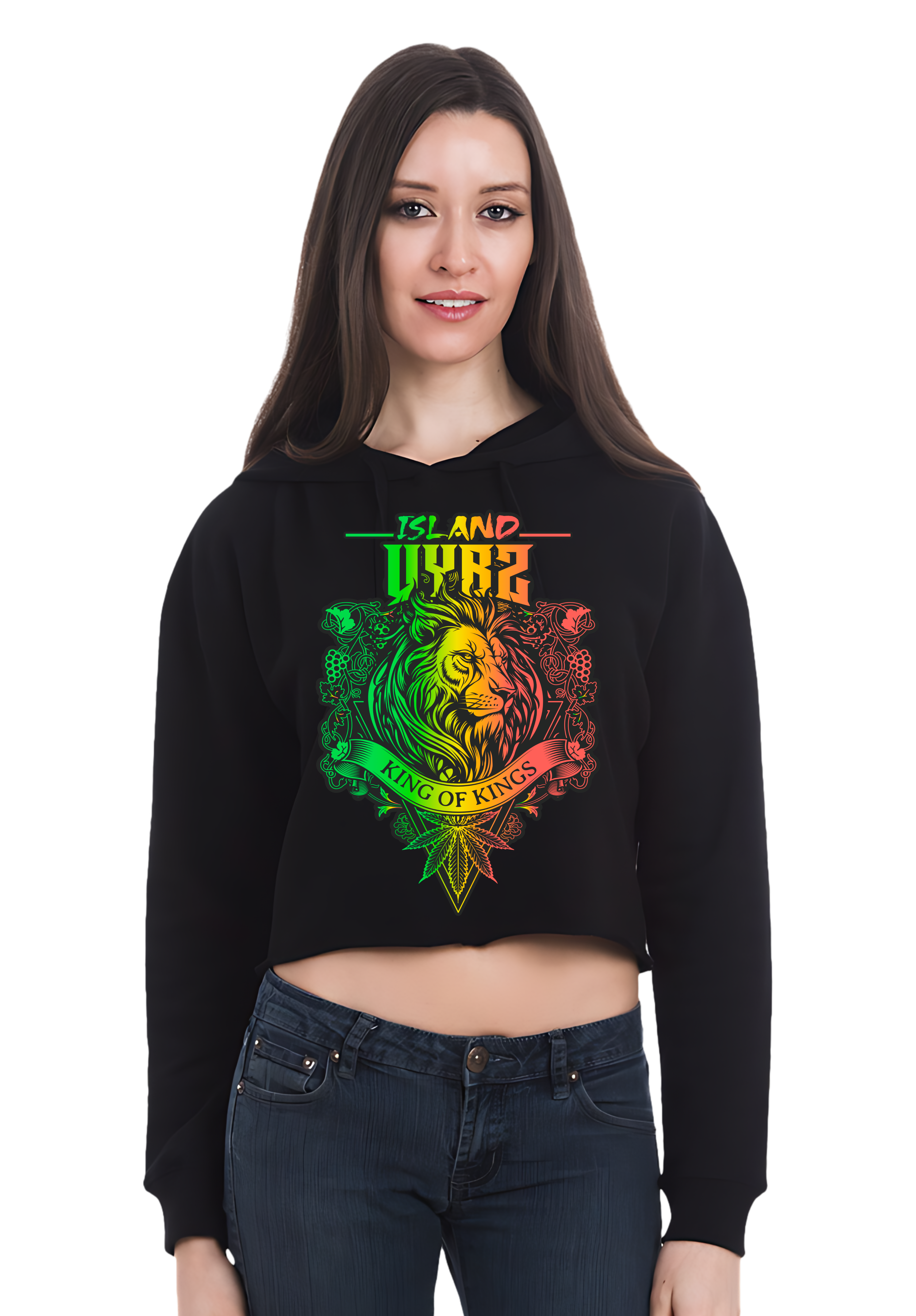 ISLAND VYBZ KING of KINGS LION CROP TOP HOODIES