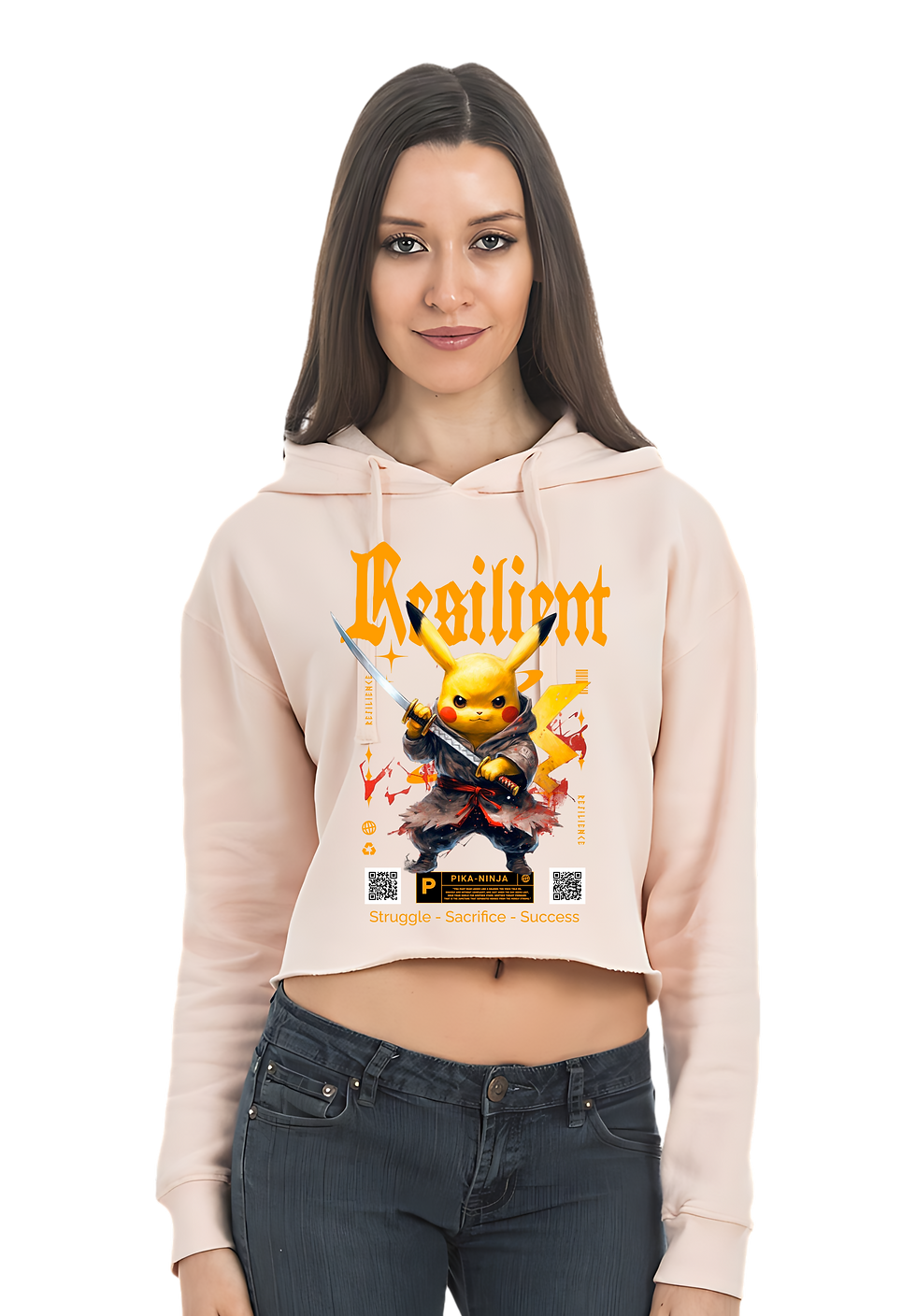 Thumbnail: TEAM RESILIENT PIKACHU NINJA CROP TOP HOODIE