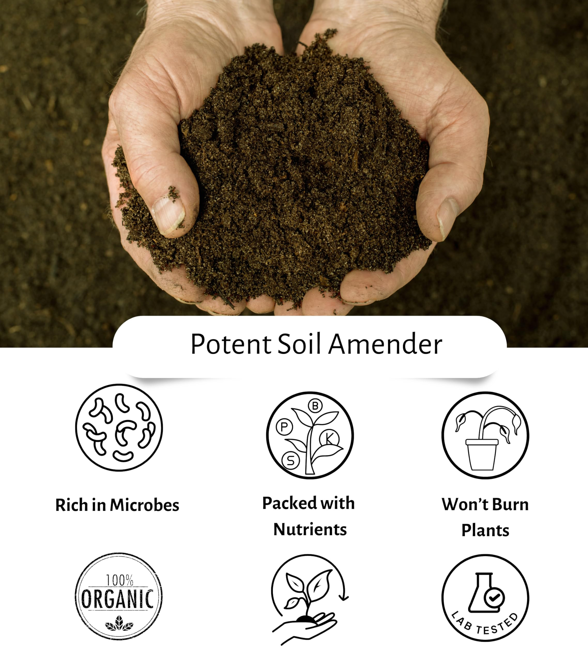 Worm Castings for Plants, 1 QT (1.5lbs). Organic Soil Rebuilder and Plant Fer...