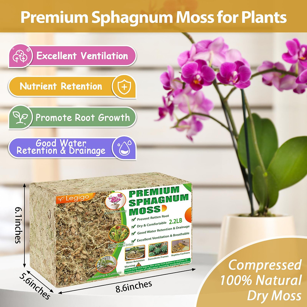 Thumbnail: Legigo 2.2LBS Premium Sphagnum Moss for Plants- 40QT Natural Succulent Carniv...
