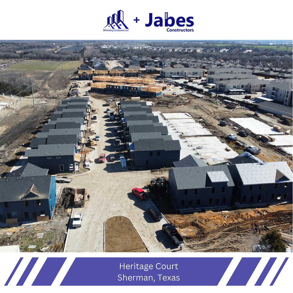 Heritage Court, Sherman - Jabes Constructors - EM Building Contractors - Commercial Wood Framing - Concrete - Roofing