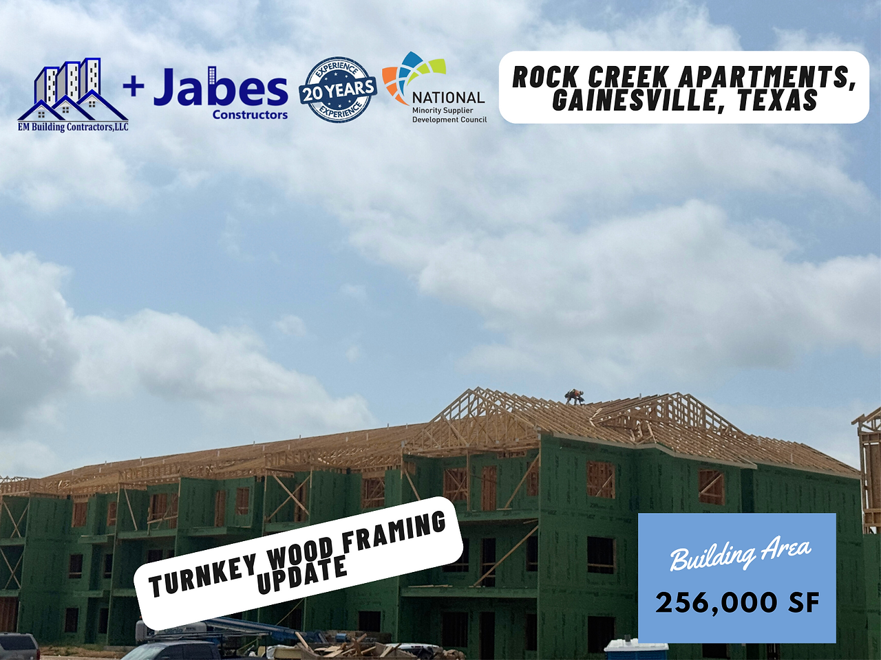 Jabes Constructors is excited to share progress on one of our key multifamily developments—Rock Creek Apartments in Gainesville, Texas.