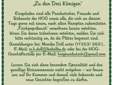 Einladung zum Fischgulasch am Karfreitag