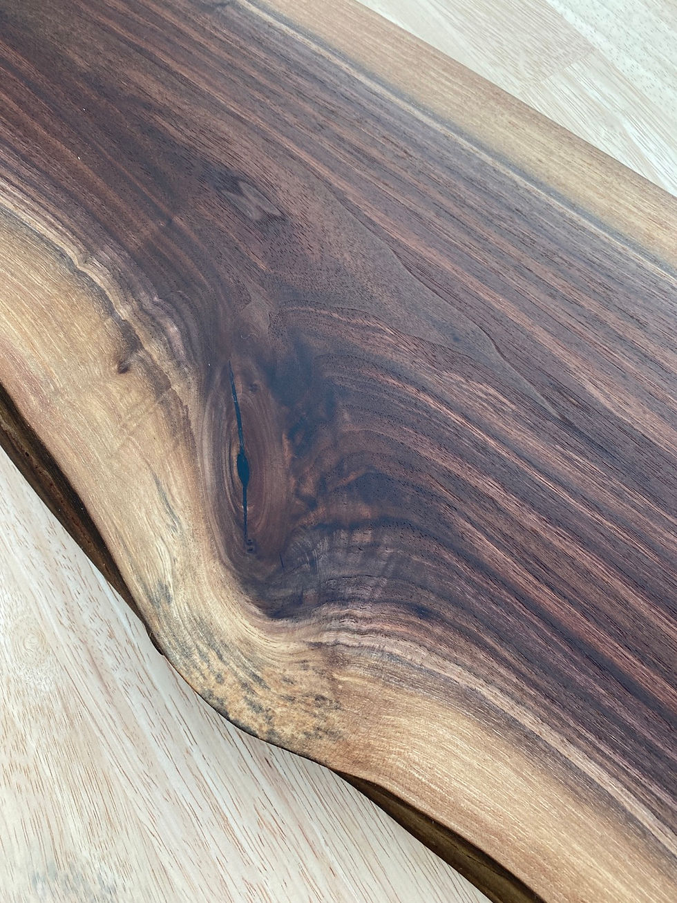 Thumbnail: Large Live Edge Black Walnut Charcuterie Board With Handle