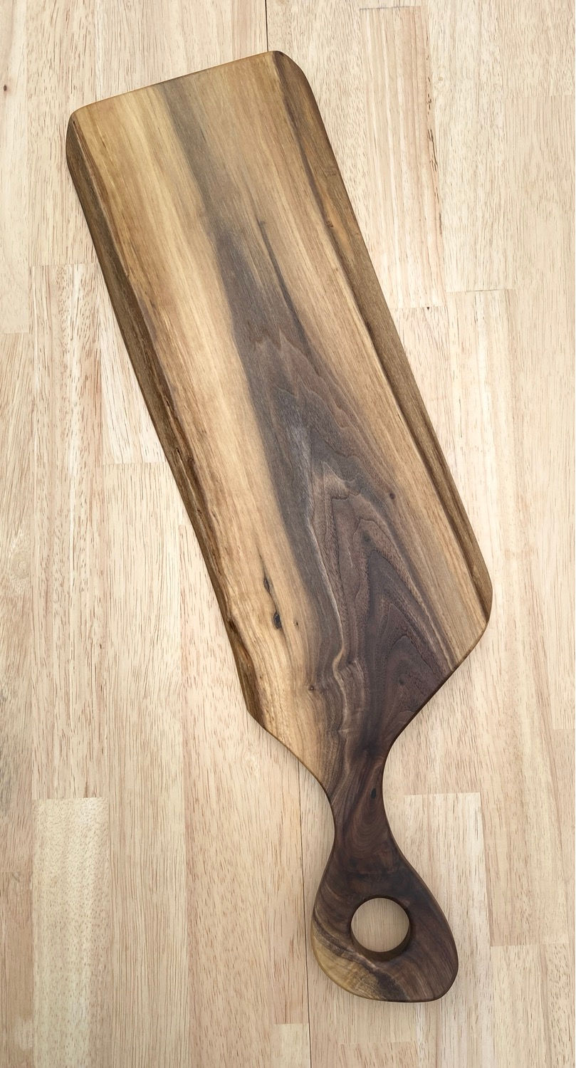 Thumbnail: Live Edge Black Walnut Charcuterie Board w/ Handle