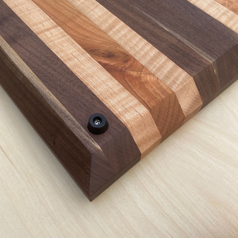 Thumbnail: Cutting Board - Curly Maple, Cherry and Black Walnut, Edge Grain, 19x13x1.5"