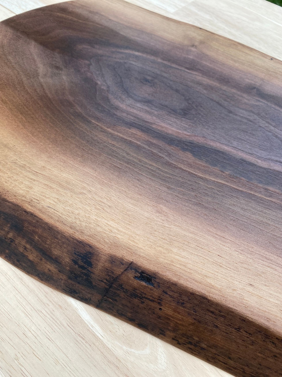 Thumbnail: Large Live Edge Black Walnut Charcuterie Board With Handle