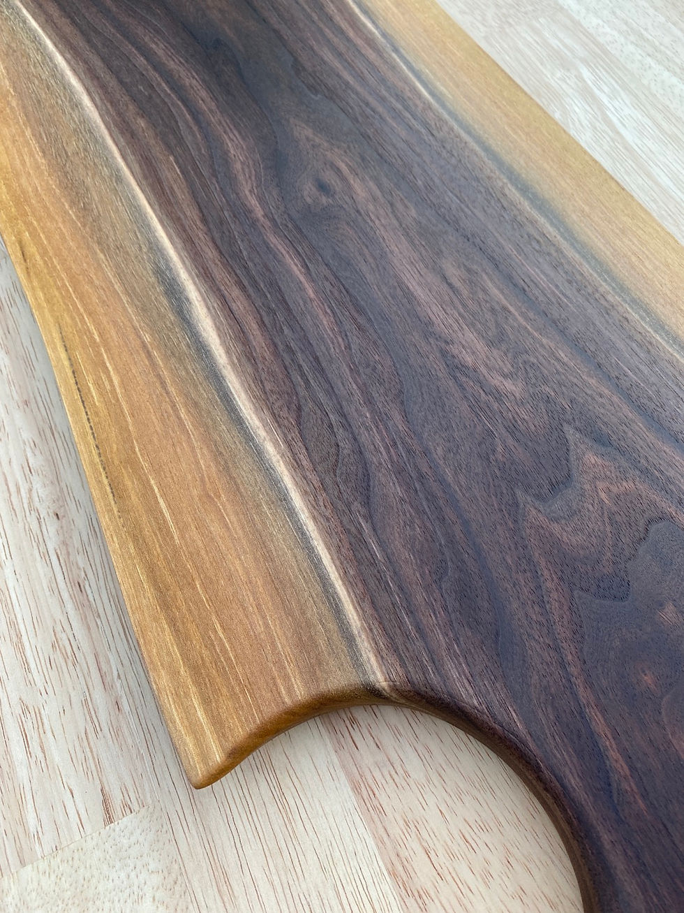 Thumbnail: Large Live Edge Black Walnut Charcuterie Board With Handle